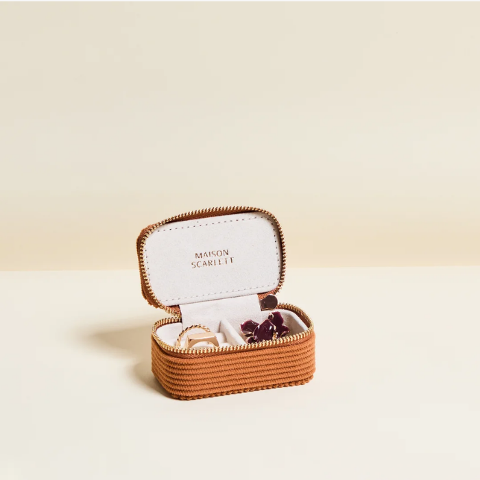 Marie Mini Travel Jewellery Box in Corduroy – Maison Scarlett
