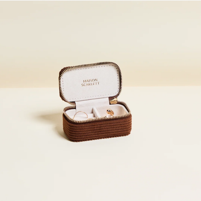 Marie Mini Travel Jewellery Box in Corduroy – Maison Scarlett